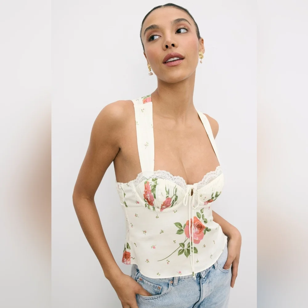 For Love and Lemons Rosebud Corset Top Size Small - Picture 3 of 12